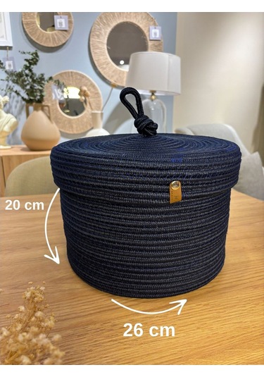 Victor Çok Amaçlı Düzenleyici Kapaklı Sepet,kapaklı Saksılık,kapaklı Organizer 26-20, Küçük Boy Lacivert