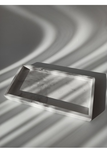 Mermer Görünümlü Dikdörtgen Tepsi & Düzenleyici 15x30cm