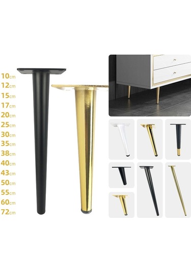 Lh-zt-0001 Koni Yuvarlak Boru Mobilya Destek Ayakları, Stil: Düz Koni Yüksekliği 10cm Mat Siyah Mat Siyah