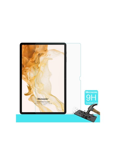 Microsonic Samsung Uyumlu Galaxy Tab S8 X700 Tempered Glass Cam Ekran Koruyucu