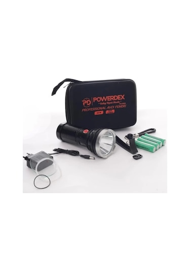 Powerdex 25w Şarjlı Ledli Profesyonel El Feneri 3200lm 3,7vx4 Adet Pil Çok Renkli