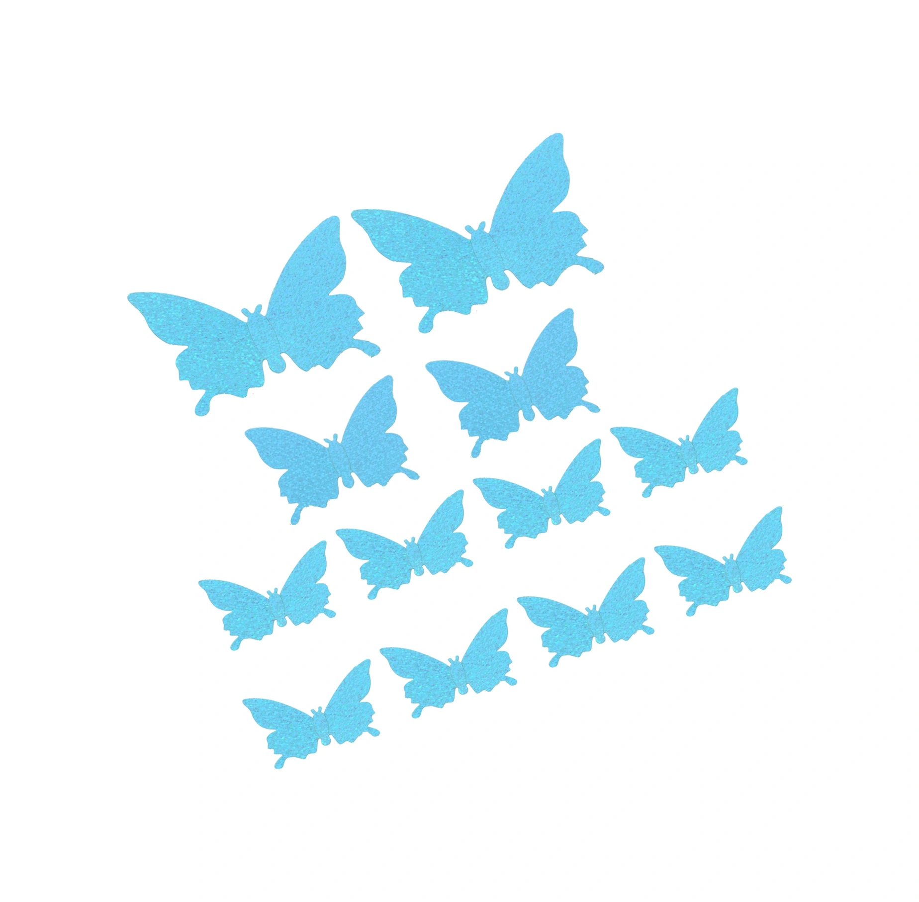 Kangvka 12 Adet 3d Pvc Kelebek Duvar Sticker, Parlak Mavi, Canlı Görünüm, Ev Dekorasyonu, Düğün, Balkon, Dayanıklı, Kolay Uygulama Flash Mavi