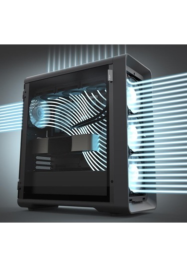 Fsp CUT593P 1000 W Temperli Cam ARGB Siyah Bilgisayar Kasası