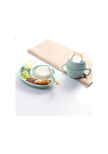 Sones Yaratıcı Anti-haşlanma Çocuk Sofra Takımı Bebek Salyangoz Bölmesi Kaşık Bardak Kase Pembe