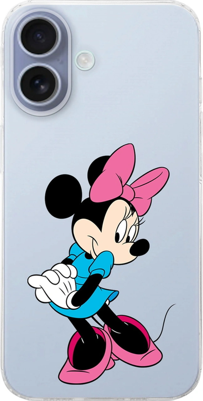 Apple Uyumlu iPhone 16 İle Minnie Mouse 7 Baskılı Kamera Korumalı Şeffaf Kılıf