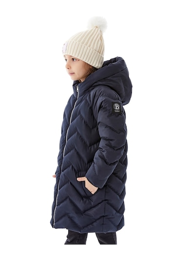 Benitto Kids Kız Çocuk Kapüşonlu Kışlık Şişme Mont 51353 Lacivert