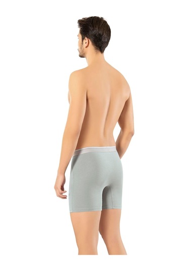 Erdem Erkek Pamuk Elastan Uzun Boxer 1470 - 3 Adet Gri