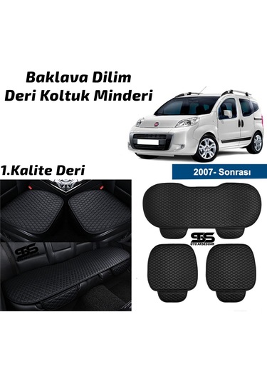 Fiat Fiorino 2007 Sonrası Siyah Deri Oto Koltuk Minderleri