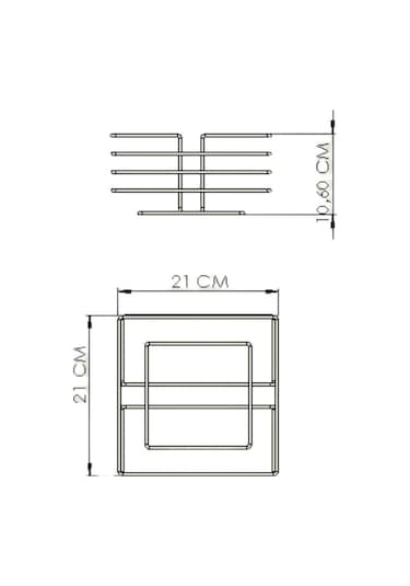 Rose Paslanmaz Sivri Köşeli Kare Meyve Sepeti - Çok Amaçlı Metal Rose