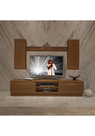 Decoraktiv Eko 5db Mdf Dvd Tv Ünitesi Tv Sehpası Ceviz