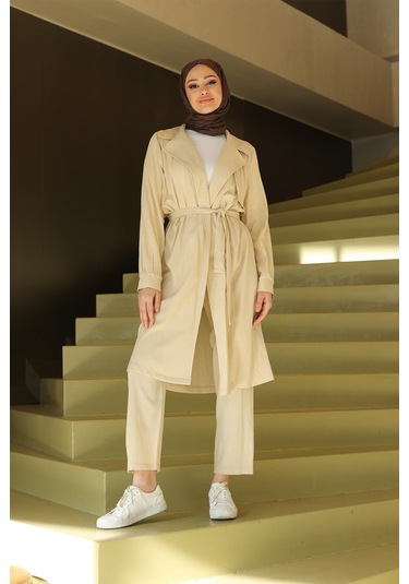 Ay Parça Detaylı Takım Bej Bej
