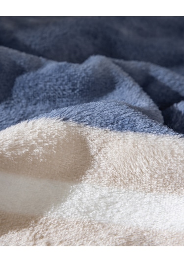 Mozel Çift Kişilik Welsoft Baskılı Battaniye - Mavi/bej 8684427292310 Çok Renkli