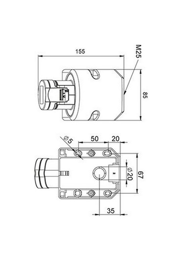 METE ENERJİ 406614V 4X32A. Ip44 Duvar Prizi Eğik Gövdeli(Vidalı B
