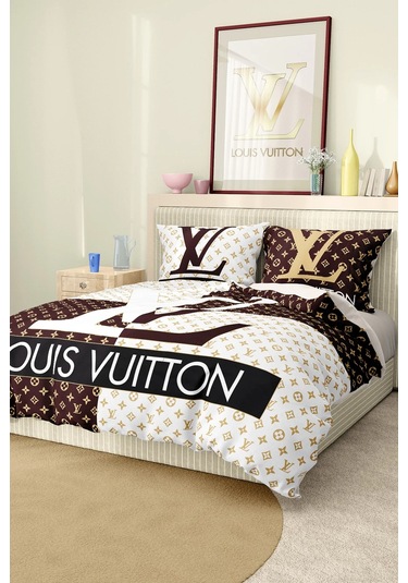 Marka Nevresim Takımı Çift Kişilik Pamuklu Saten Kumaş 6 Parça 3d Dijital Baskı Duvet Cover Set Model No:69 Renkli