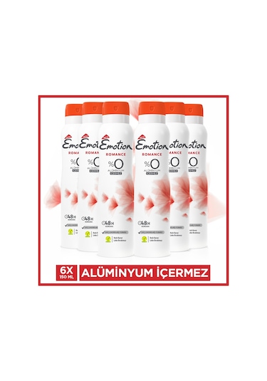 Emotion Romance Kadın Sprey Deodorant 6 x 150 ML