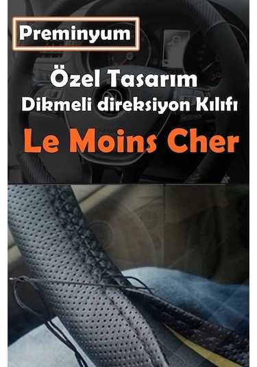 Ford Fiesta Oto Direksiyon Kılıfı Siyah Dikiş Estetik Görünüm