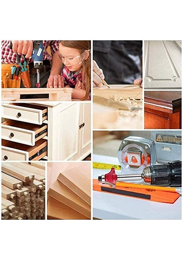 Sones Ahşap İşleme Freze Kesici Seti Kesme Makinesi Kafası Elektrikli Ahşap Frezeleme Gravür Makinesi Kesici, Stil: Kırmızı 1/4 Saplı 15 Adet