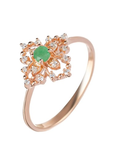 Lair Doğal Zümrütlü Gümüş Üzerine Kaplamalı Yüzük 37759934 Yeşil