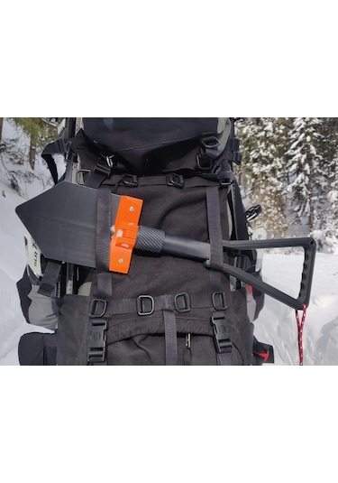 Kemx3d Katlanabilir Kamp Küreği - Tamamı Sert Plastiktir - Kar Veya Yumu Siyah