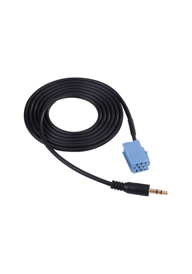 Konesam 3.5mm Aux Ses Kablosu Adaptörü - Volkswagen Golf, Passat B5, Bora, Blaupunkt Cd Oynatıcı İçin - Hızlı Ses Aktarımı, Siyah Kablolu Mavi Bağlantı