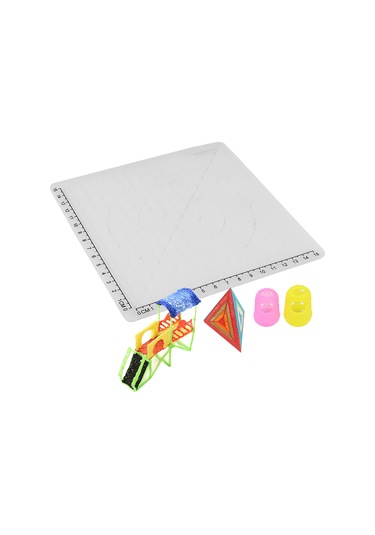 Kangvka Silikon 3d Kalem Çizim Matı D Tipi Beyaz - Çeşitli Şekil Yivleri İle Isı Dayanıklı, 2 Adet Rastgele Renkli Parmak Kapağı İle