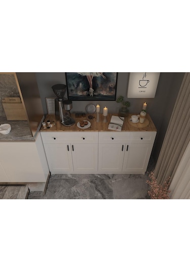 Çiftli Çok Amaçlı Dolap - Kahve Köşesi-mutfak Standı