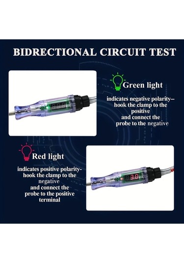 Willowhaven Kırmızı Dijital Göstergeli 6-24v Dc Araç Devre Test Kalemi Profesyonel Oto Tamir Ekipmanı