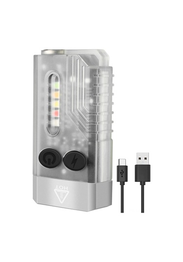 Symbee 1000lm Mini El Feneri, Şarj Edilebilir Uv Kırmızı Mavi Işık, Acil Durum Alarmlı, Ipx4 Su Geçirmez 100 Karakter Beyaz