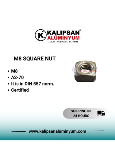 M8 Kare Somun-200 Adet