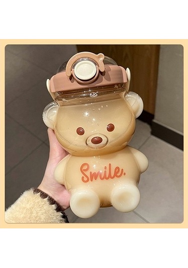 1000 - 1400 Ml. Sevimli Ayı Su Şişesi Qzcqhk Kahverengi