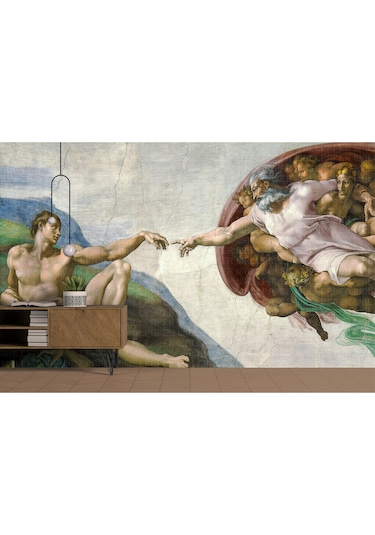 Michelangelo Sistine Şapel Poster Duvar Kağıdı Renkli