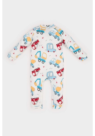 DeFacto Erkek Bebek Yenidoğan Araç Baskılı Uzun Kollu Waffle Tulum E2395A525SPER105 Ekru DeFacto Erkek Bebek Yenidoğan Araç Baskılı Uzun Kollu Waffle Tulum E2395A525SPER105 Ekru