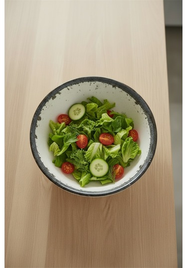 6'lı Valencia Salata Kasesi 22cm Dijital Mega Rinart Krem