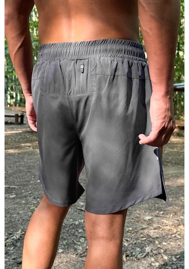 Flaw Fermuar Cepli Sportif Şort Füme Füme
