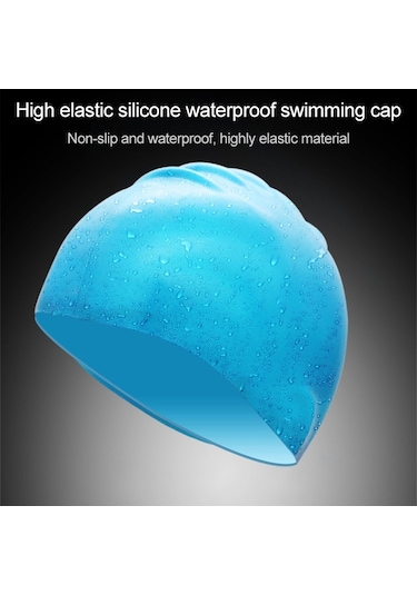 Yetişkin Düz Renk Su Geçirmez Silikon Yüzme Bonesi Kırmızı