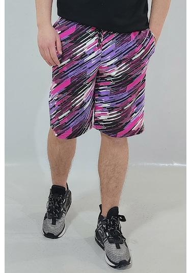 Wingetstar Batil Şimek Desenli Pamuklu Erkek Şort Fuşya