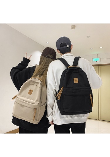 Samdoo Kadın Çanta Sırt Çantası Üniversite Öğrenci İçin Büyük Kapasiteli Kanvas Materyal Dayanıklı Renkli Tasarım Beyaz Bej
