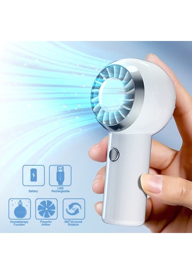 Cacaotaşınabilir Fan El Sessiz Küçük Usb 500 Mah Şarj Edilebilir Mini Boyun Fanı 4429 Pembe