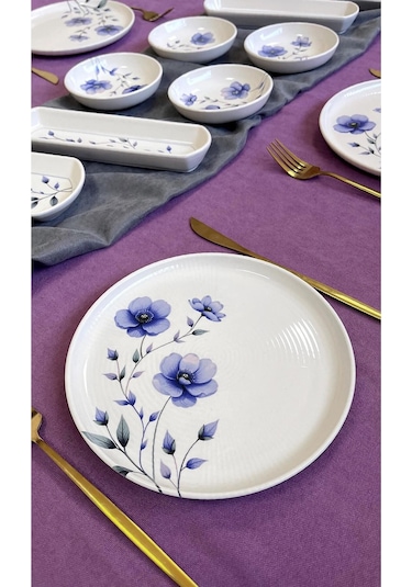 Mor Menekşe 6 Kişilik 14 Parça Kahvaltı Takımı Mor