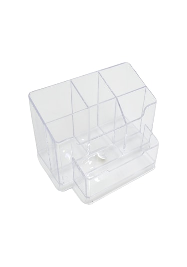Ark Masaüstü Kalemlik Şeffaf 6 Bölmeli Organizer Kod:766