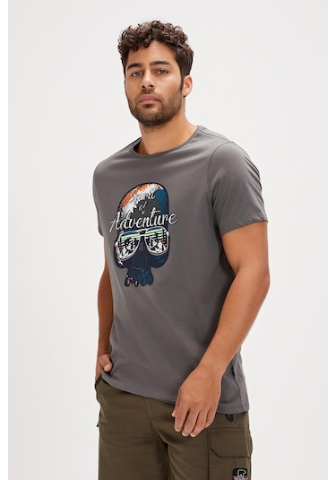 Bad Bear Bean Erkek Tişört-5595 Asphalt Antrasit