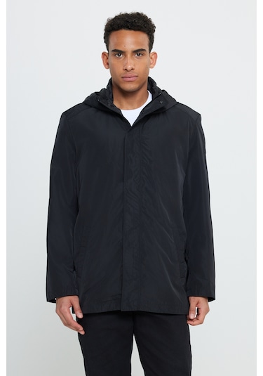 AC&Co / Altınyıldız Classics Erkek Sıyah Standart Fit Normal Kesim Kapüşonlu Dik Yaka Trençkot Siyah AC&Co / Altınyıldız Classics Erkek Sıyah Standart Fit Normal Kesim Kapüşonlu Dik Yaka Trençkot Siyah