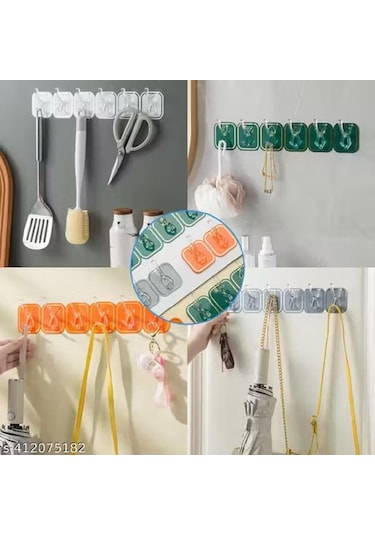 3b Trend Koparılabilen Kendinden Yapışkanlı Figürlü 6'lı Askı Gri Gri