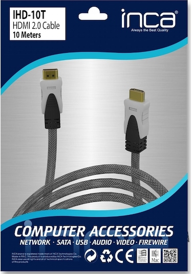 Inca Ihd-10t Hdmı Kablo 2.0v Gri 10 Metre