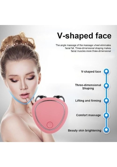 Taşınabilir Yüz Mikro Akım Güzellik Enstrüman Inceltme Kaldırma Ve Çift Rulo Masajlı Yapma Ev Kullanımı Güzellik Cihazları Ugy5dg Pembe