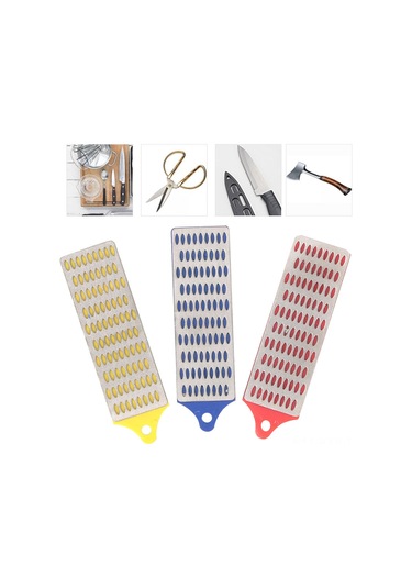 Kosona Mutfak Bıçaklarını Zımparalamak İçin Taşlı Elmas Zımpara Taşı Seti - 3 Farklı Zımpara Seviyesi Kaba, Orta, İnce