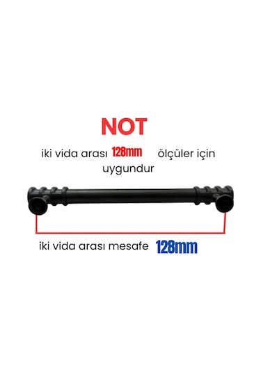5 Adet Metal Halka Mobilya Çekmece Dolap Kulpu Siyah-siyah 128mm Siyah - Siyah