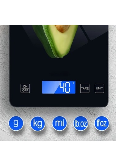 Dashanshop Siyah Mutfak Terazisi Evde Pişirme İçin 15kg 1g Hassas Dijital Meyve Sebze Tartısı -