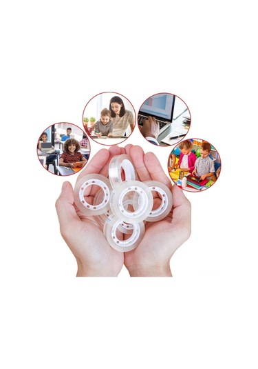 Prestigegoods Şeffaf Yapışkan Bant Seti - 8 Adet 18mm X 20y, Güçlü Yapıştırma, Ofis/ev İçin