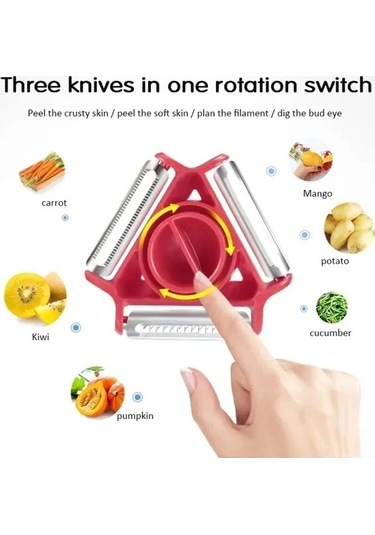 Ulzyvf Yeni 3 Lü Sihirli Trio Soyma Seti, Renkli Dilimleyici Soyucu - Çok Renkli Seçenekler Çok Renkli